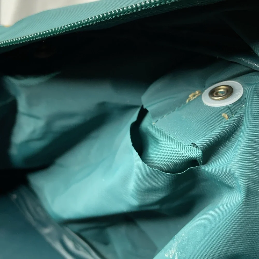 Vintage Jaguar Canvas Leather Duffle Bag Green Medium Large 90s Travel Luggage